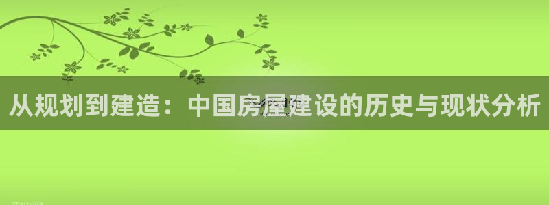 威九国际体育：从规划到建造：中国房屋建设的历史与现状分析