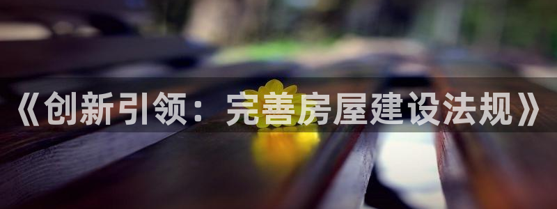 威九国际旗下艺人：《创新引领：完善房屋建设法规》