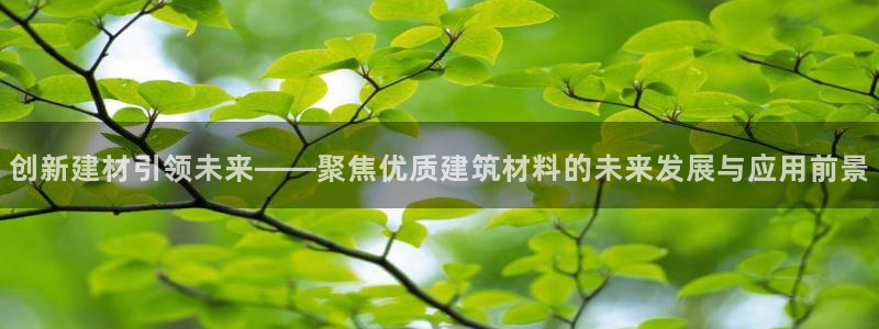 威九国际的演员：创新建材引领未来——聚焦优质建筑材料的未来发展与应用前景