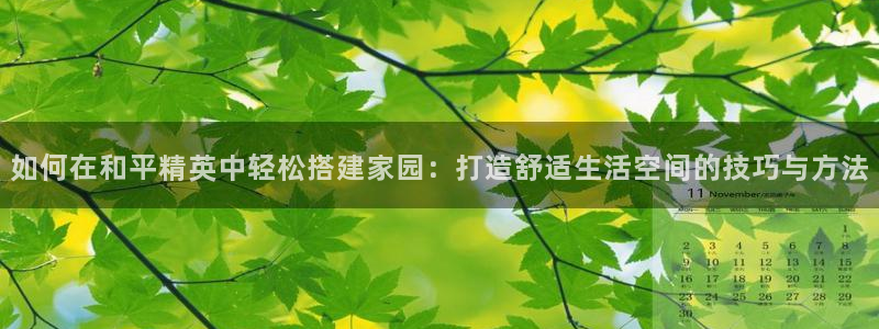 78mapp威九国际网页版：如何在和平精英中轻松搭建家园：打造舒适生活空间的技巧与方法